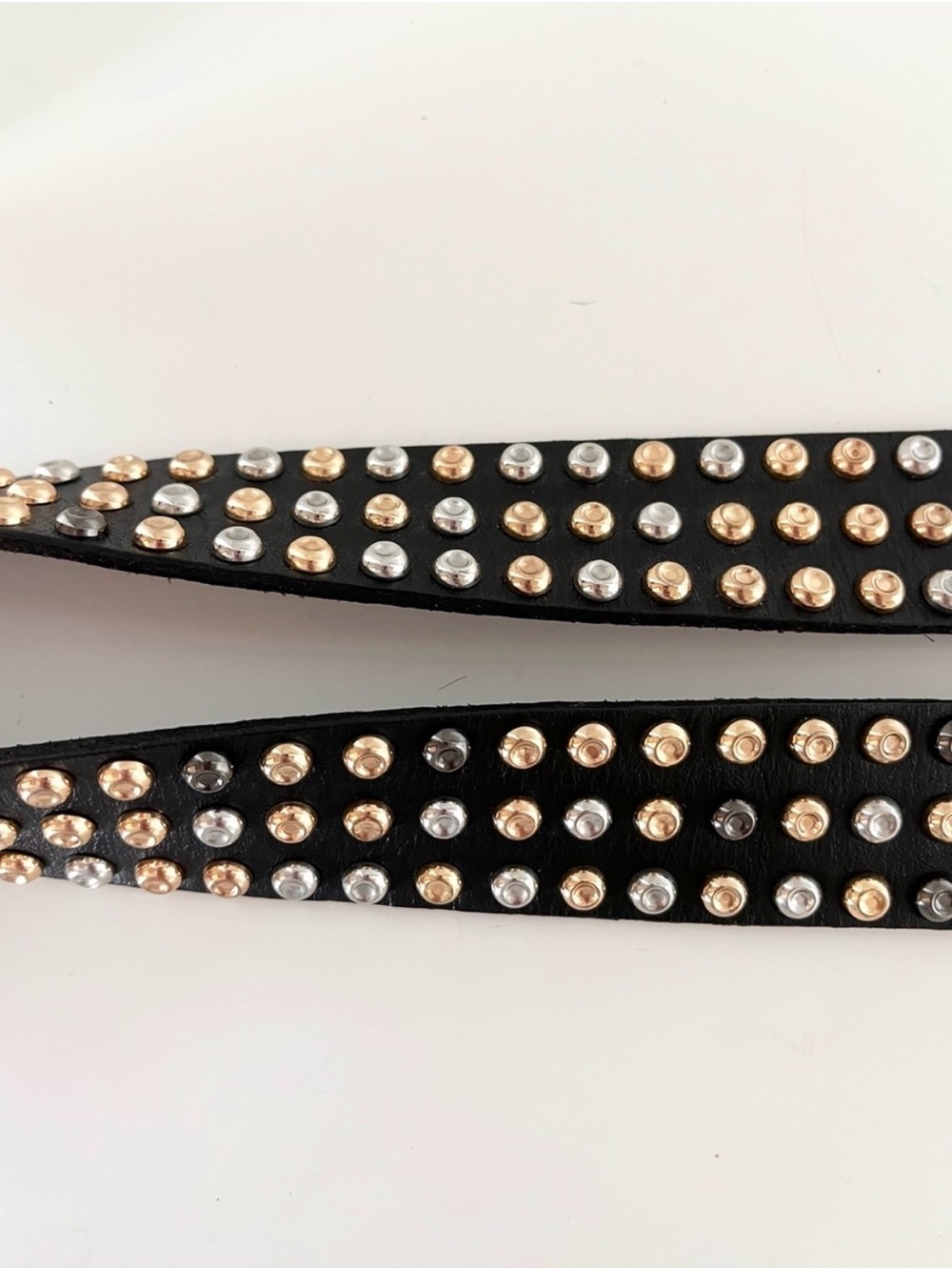 CAbi Pristine Studded Leather Belt • Mixed Metal Edge XL - Picture 3 of 9